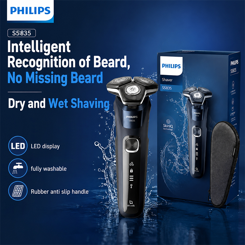 Men'S Grooming Blade - 필립스 S5835 전기면도기 로터리 습식/건식 360도
